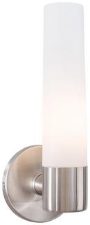 60W 1-Light Wall Sconce with Cased Etched Opal Glass in Brushed Stainless Steel