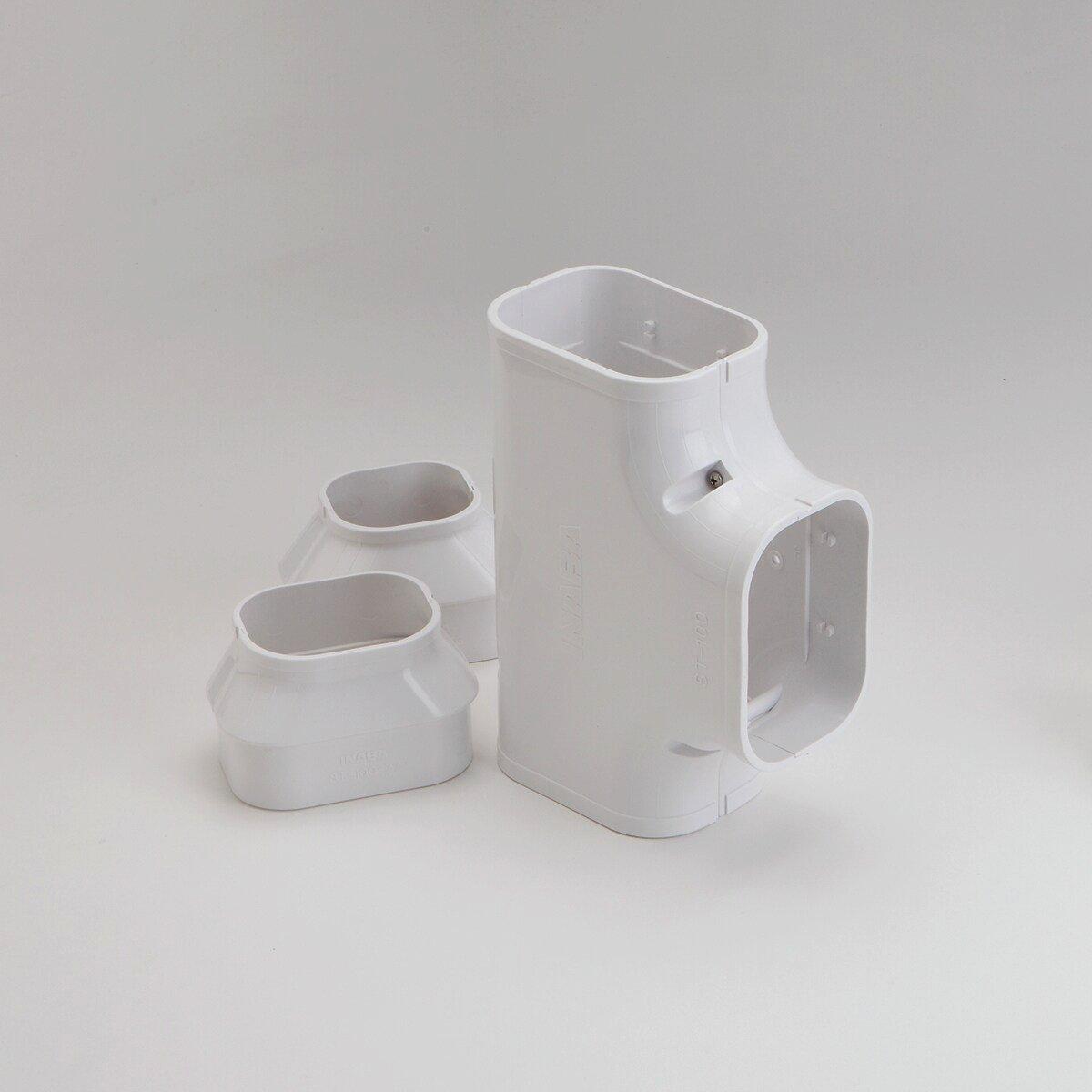 Slimduct&reg; White 3-3/4 in. ST Slimduct Tee 100 