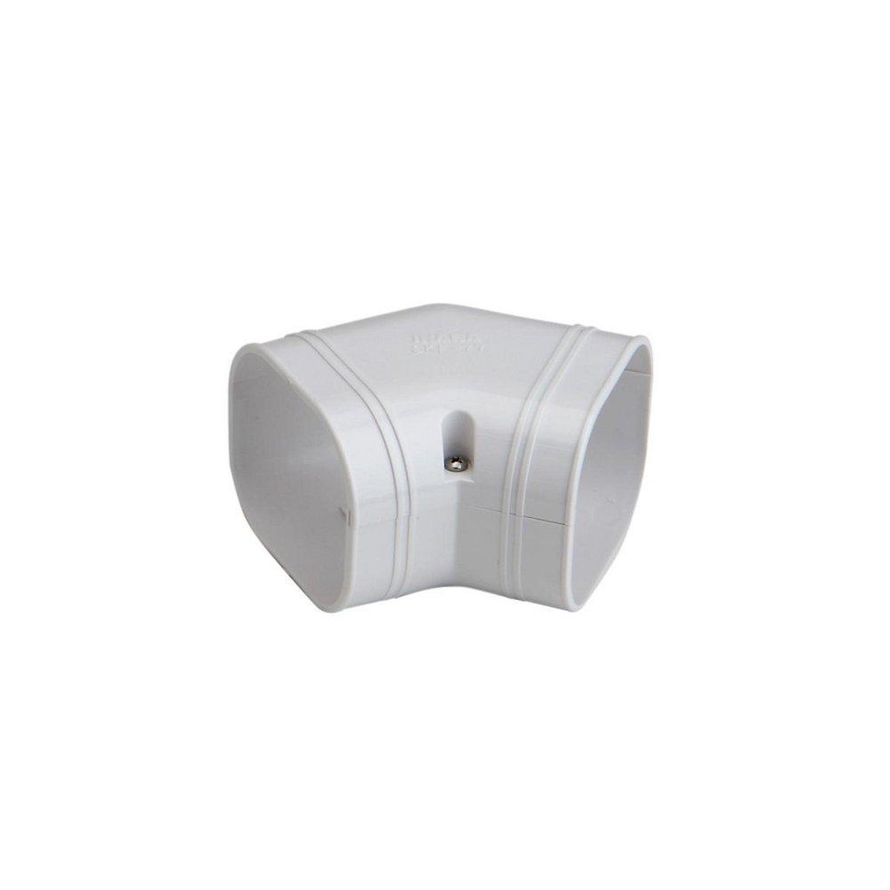 Slimduct&reg; White 2-3/4 in. 45 Degree Flat Elbow Polymer and PVC in White 
