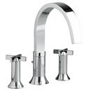 Deckmount Tub Filler with Double Lever Handle in Polished Chrome
