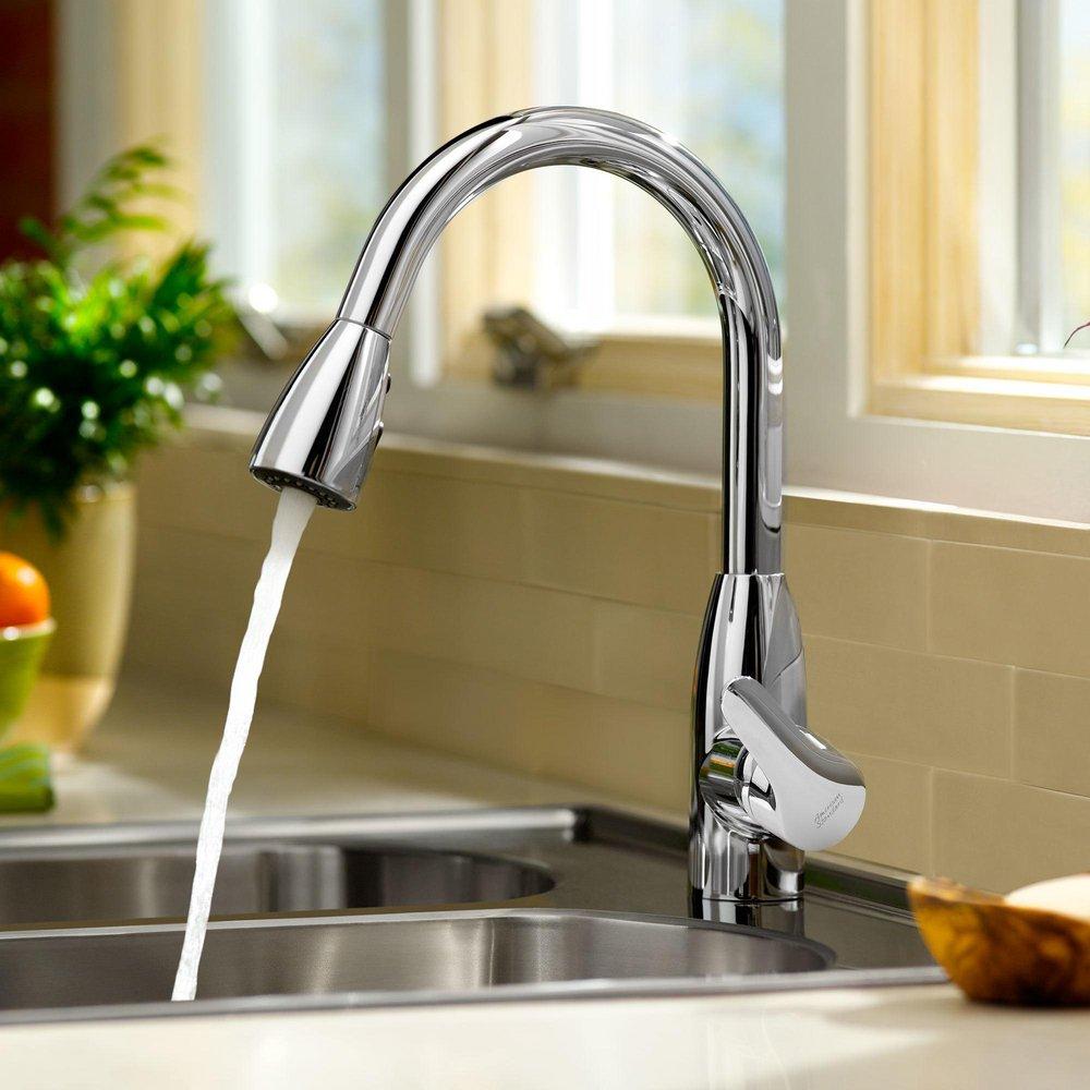 American Standard Polished Chrome Single Handle Pull Down Kitchen Faucet 