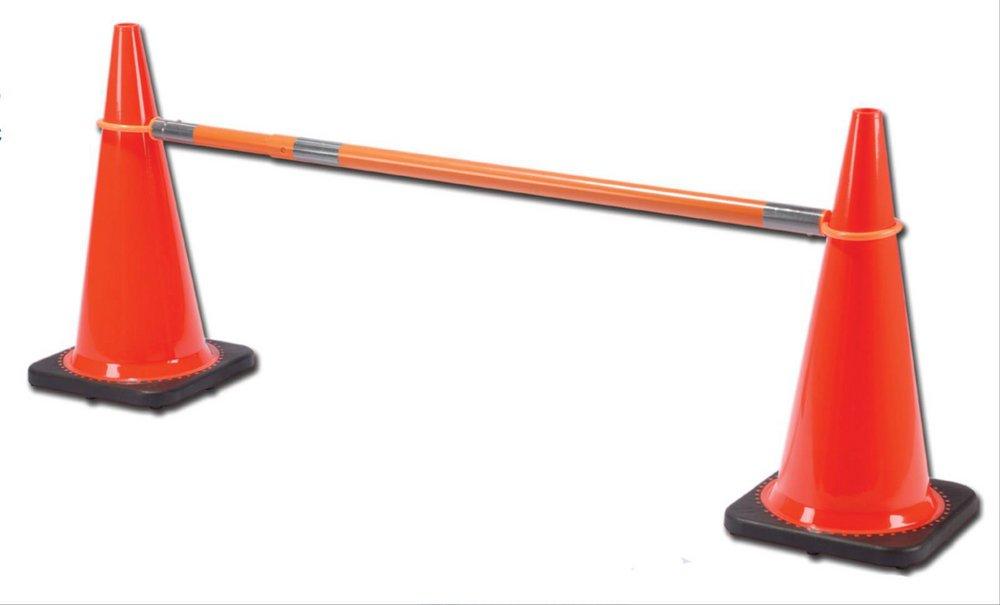 Safety Products Orange PVC Retractable Safety Cone Bar Extends from 5 - 8 ft. in Orange 