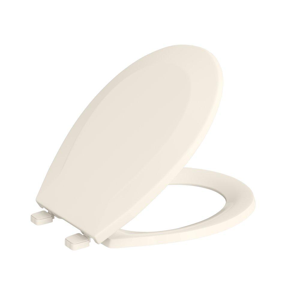 PROFLO&reg; Biscuit Round Closed Front Plastic Toilet Seat with Cover 