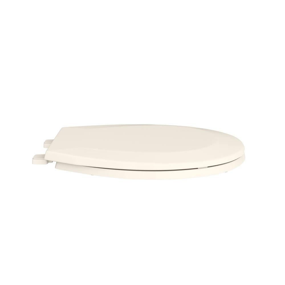 PROFLO&reg; Biscuit Plastic Round Closed Front With Cover Toilet Seat 