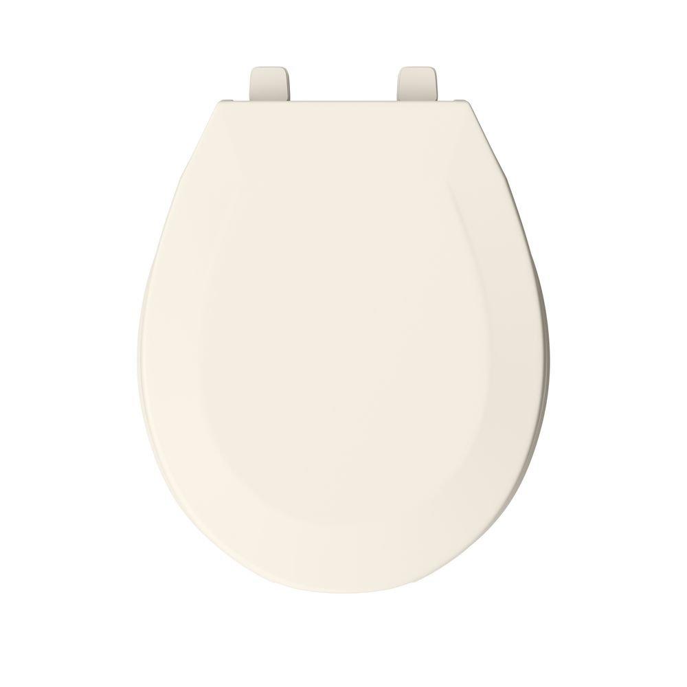 PROFLO&reg; Biscuit Plastic Round Closed Front With Cover Toilet Seat 