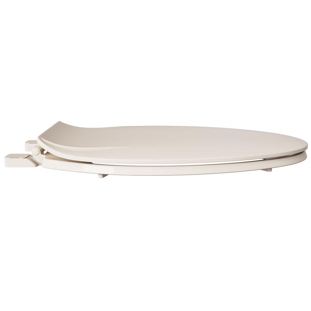 PROFLO&reg; Biscuit Elongated Closed Front Plastic Toilet Seat with Cover 