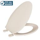 PROFLO&reg; Biscuit Plastic Elongated Closed Front With Cover Toilet Seat 
