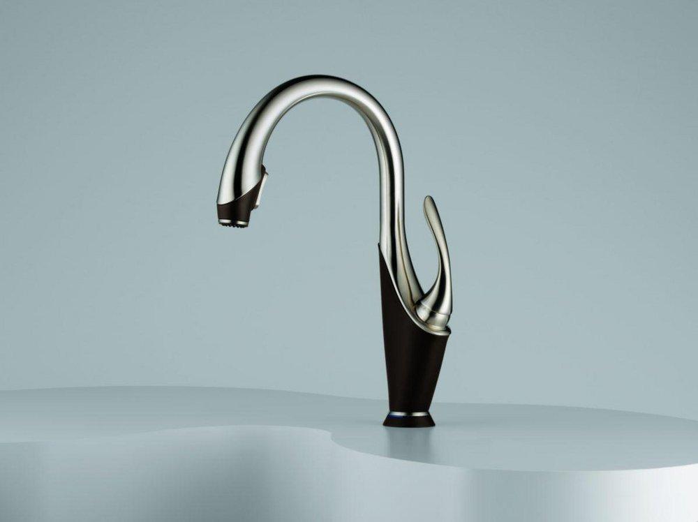 Brizo Cocoa Bronze/Stainless Steel Single Handle Pull Down Kitchen Faucet 