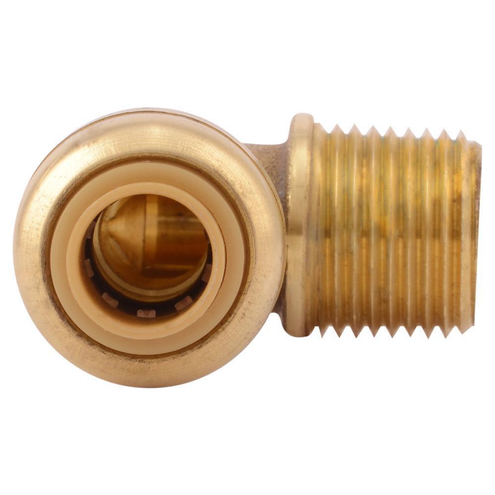SharkBite&reg; Natural Brass Push x MNPT Brass 90 Degree Elbow 