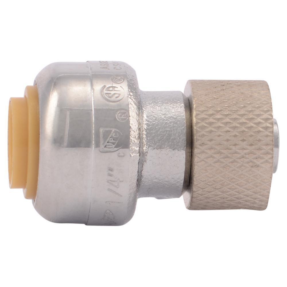 SharkBite® Polished Chrome Push x OD Compression Brass Valve Connector 