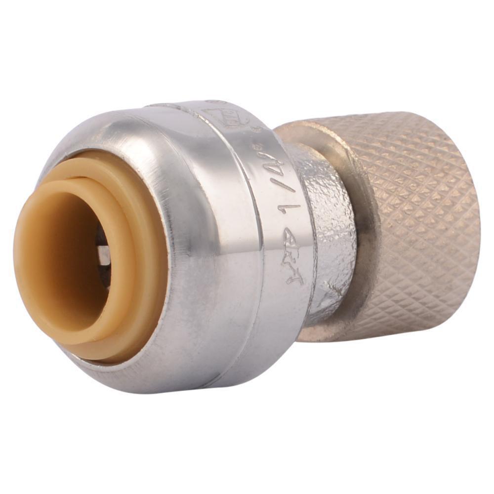 SharkBite® Polished Chrome Push x OD Compression Brass Valve Connector 