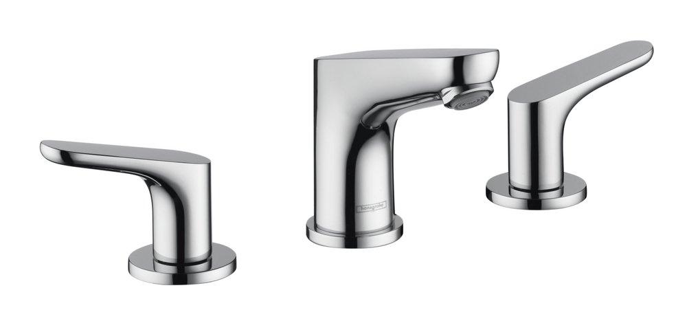 Hansgrohe Polished Chrome Two Handle Widespread Bathroom Sink Faucet 