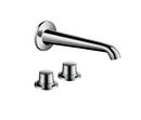 1.2 gpm 2-Hole Widespread Bathroom Faucet with Double Knob Handle in Polished Chrome