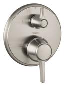 Two Handle Pressure Balancing Valve Trim in Brushed Nickel