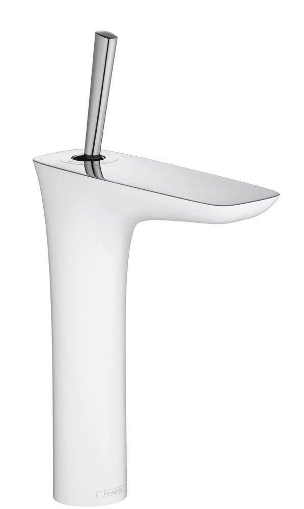 Hansgrohe Polished Chrome/White Single Handle Bathroom Sink Faucet 