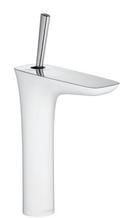 Single Handle Bathroom Sink Faucet in Polished Chrome with White