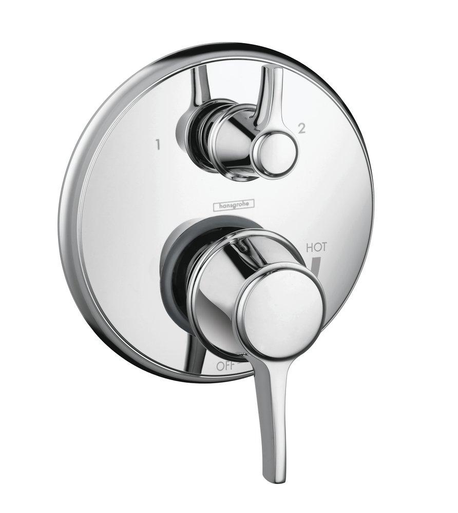 Hansgrohe Polished Chrome Pressure Balancing Diverter Trim with Double Lever Handle 