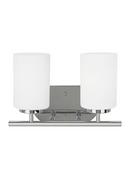 Visual Comfort & Co. Generation Lighting Polished Chrome 100W 2-Light Medium E-26 Base Incandescent Wall or Bath Sconce 