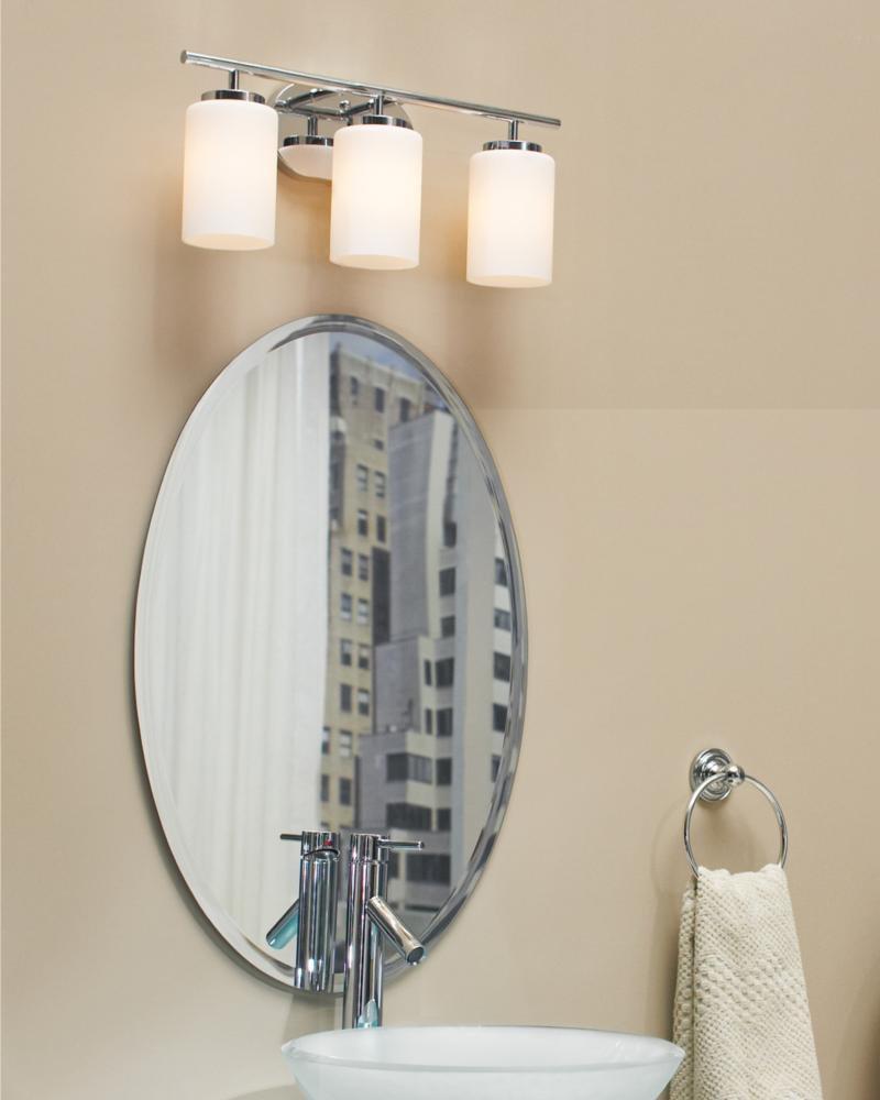 Visual Comfort & Co. Generation Lighting Polished Chrome 100W 3-Light Medium E-26 Base Incandescent Wall or Bath Sconce 