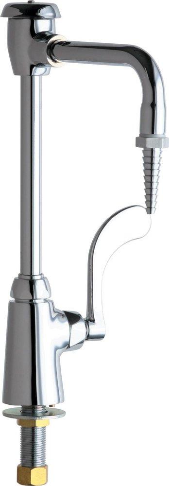 Chicago Faucets Polished Chrome 1-Hole Deckmount Inlet Cold Water Faucet with Vacuum Breaker and Single Wristblade Handle 