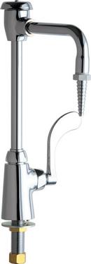 Chicago Faucets Polished Chrome 1-Hole Deckmount Inlet Cold Water Faucet with Vacuum Breaker and Single Wristblade Handle 