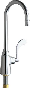 Single Handle Wristblade Deck Mount Service Faucet in Polished Chrome