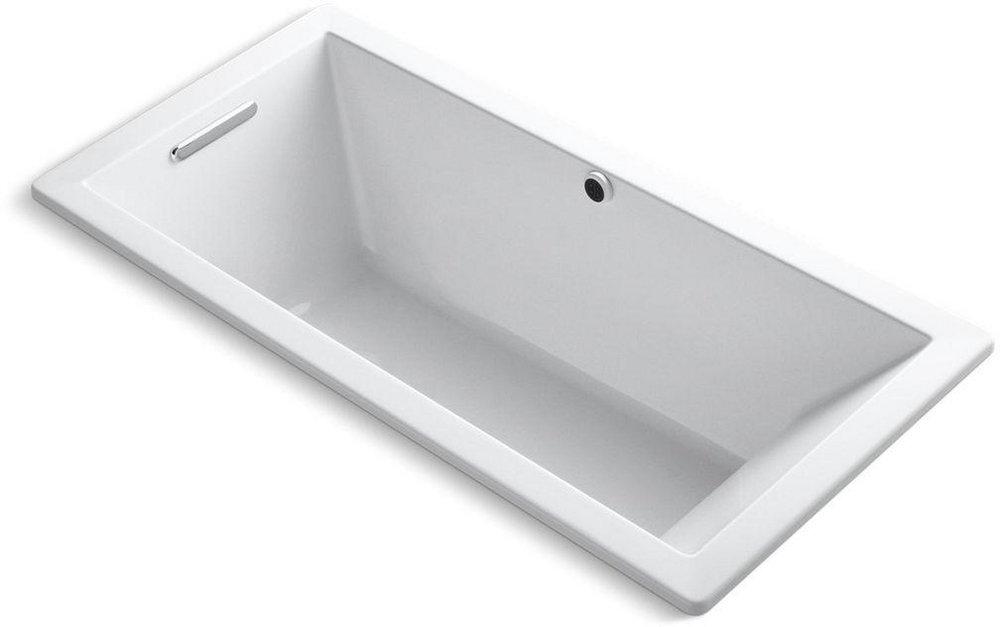 KOHLER White 66 x 32 in. Soaker Drop-In Bathtub with End Drain 