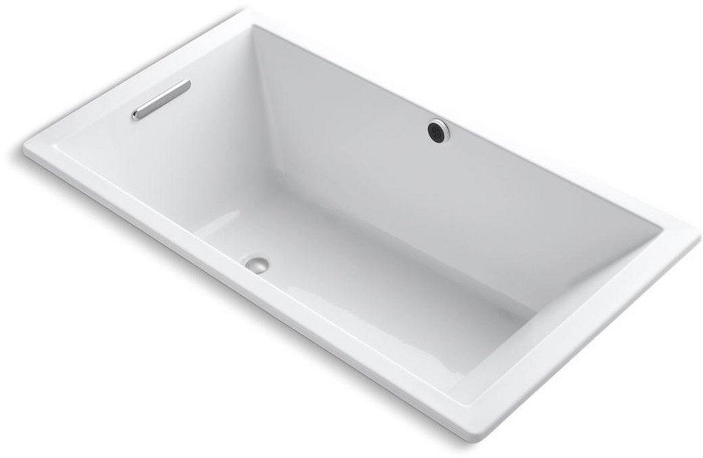 KOHLER White 66 x 36 in. Combo Drop-In Bathtub with End Drain 