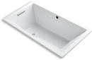 KOHLER White 66 x 36 in. Combo Drop-In Bathtub with End Drain 