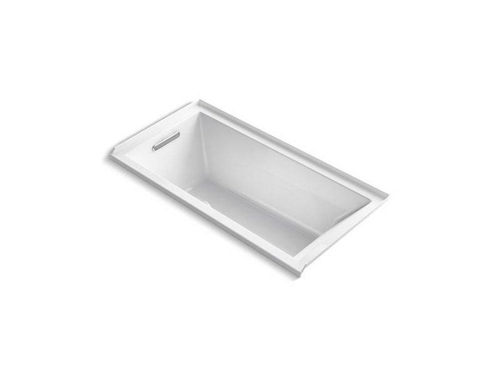 White 60 x 30 in. Drop-In Bathtub with Left Drain 