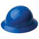 Size 6.5-8 Plastic Full Brim Ratchet Hard Hat in Blue