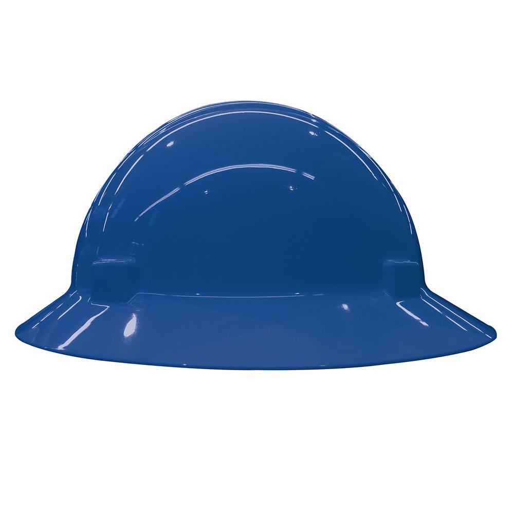 ERB Safety Blue Size 6.5-8 Plastic Full Brim Ratchet Hard Hat 