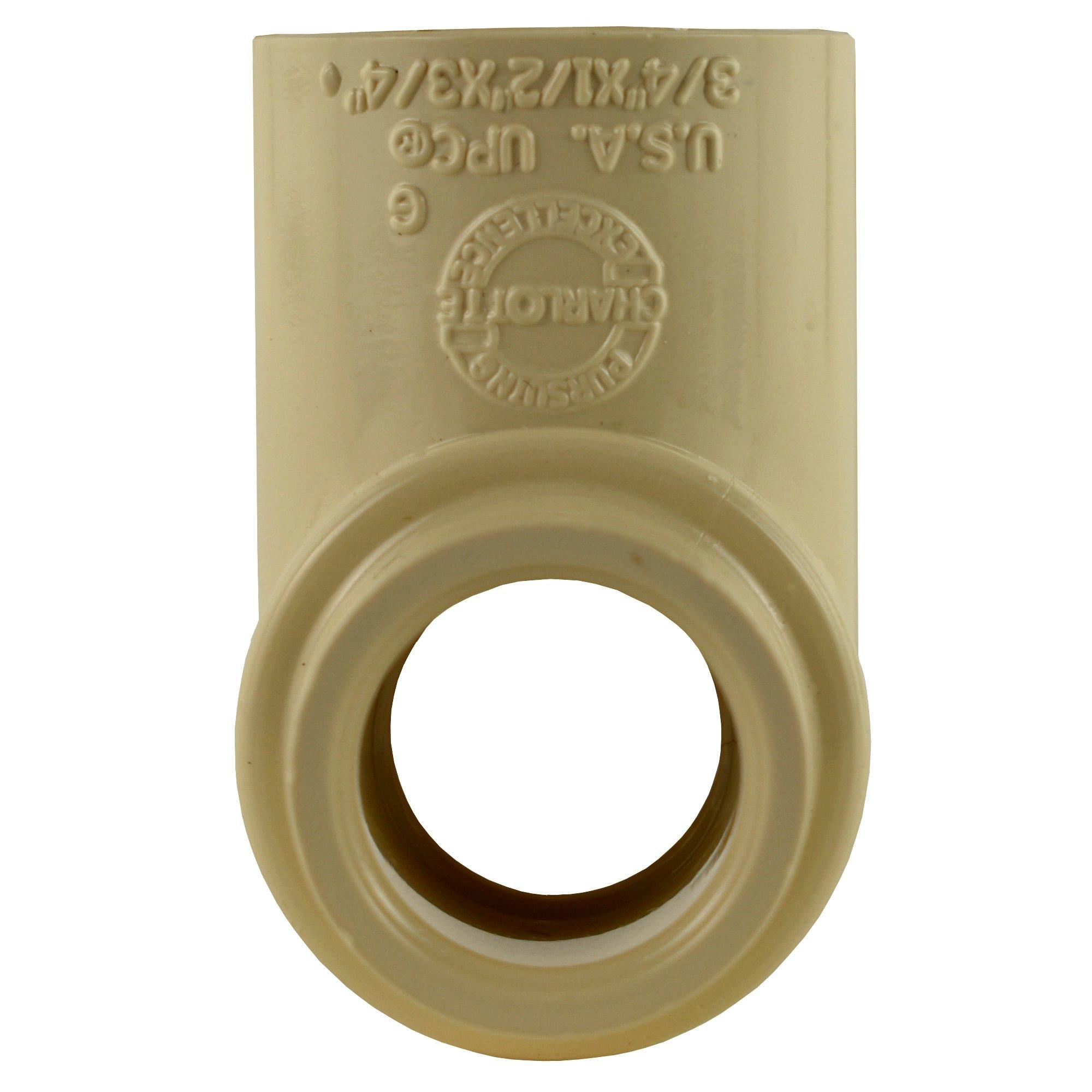 Cream Socket Weld CPVC Reducing Tee 
