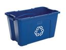 Rubbermaid Blue 18 gal Handle Recycled Box with Universal Symbol 