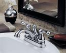 Delta Faucet Brilliance&reg; Stainless Centerset Bathroom Sink Faucet with Metal Pop-Up Drain and Double Lever Handle 