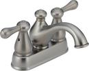 Centerset Bathroom Sink Faucet with Metal Pop-Up Drain and Double Lever Handle in Brilliance Stainless