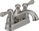 Delta Faucet Brilliance&reg; Stainless Centerset Bathroom Sink Faucet with Metal Pop-Up Drain and Double Lever Handle 