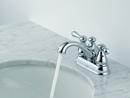 Delta Faucet Brilliance&reg; Stainless Centerset Bathroom Sink Faucet with Metal Pop-Up Drain and Double Lever Handle 