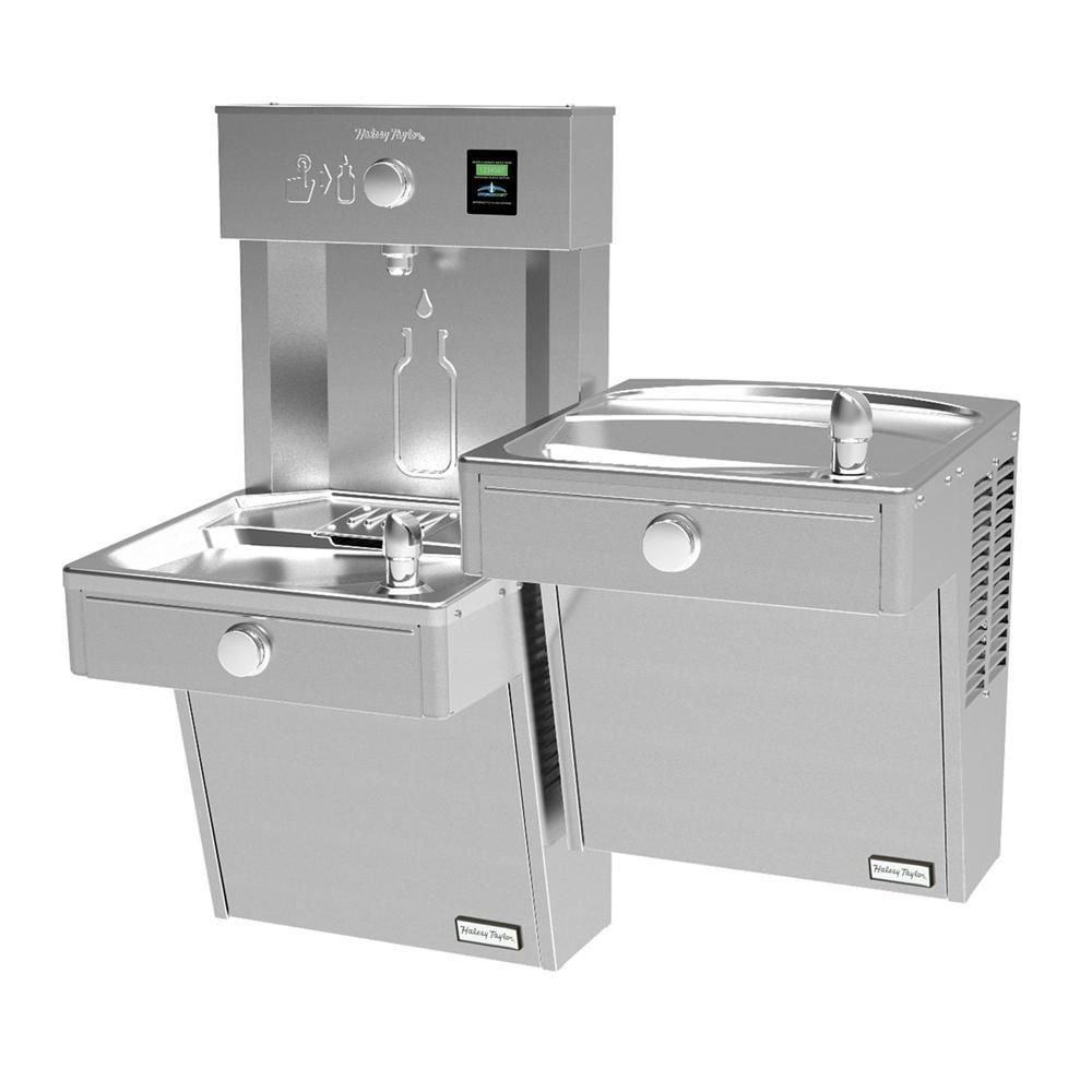 Non-Filtered Refrigerated Bottle Filling Station with Bi-Level Water Cooler (Vandal Resistant) 