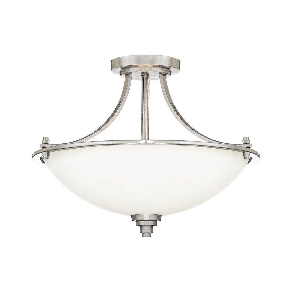 Millennium Lighting Satin Nickel 3-Light Semi-Flush Mount Ceiling Light 