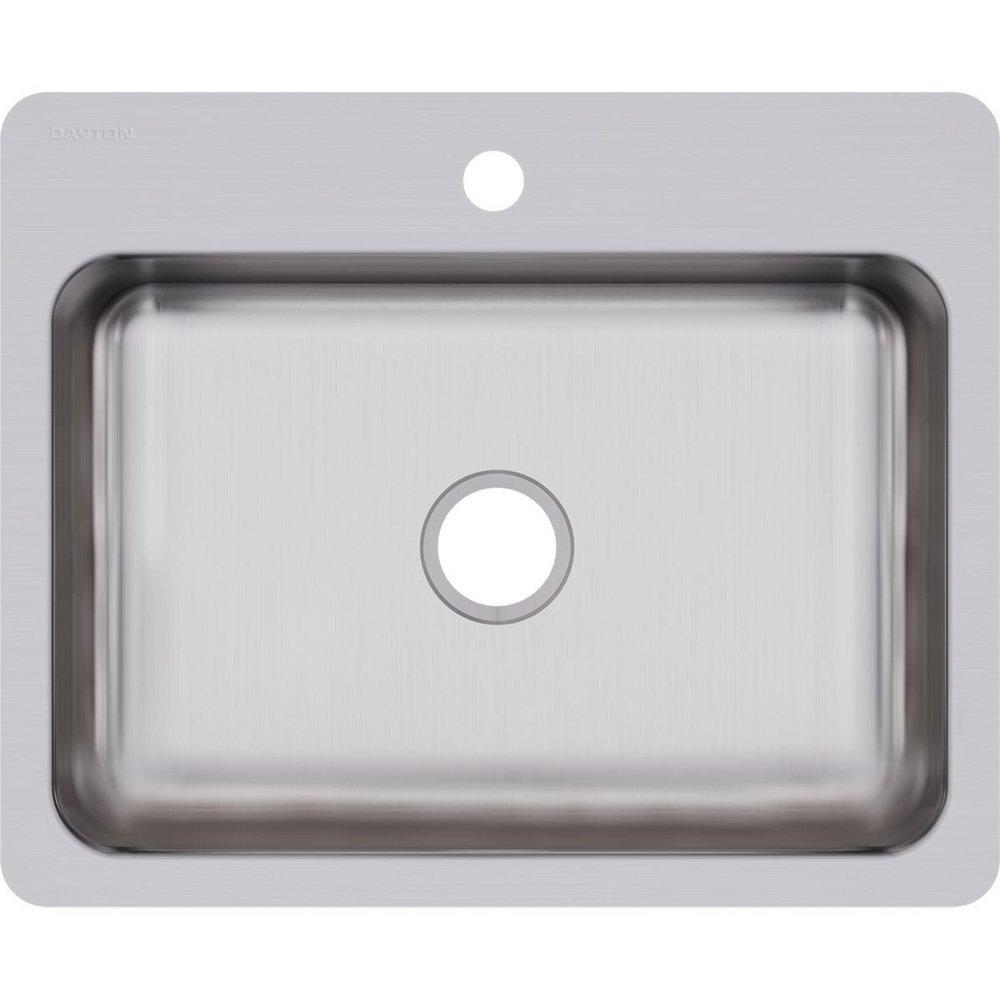 Dayton Elite Satin 27 x 22 in. Stainless Steel Single Bowl Dual Mount Kitchen Sink in Elite Satin 