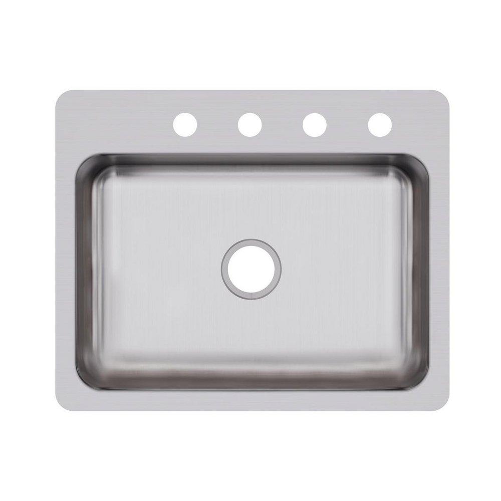 Dayton Elite Satin 27 x 22 in. Stainless Steel Single Bowl Dual Mount Kitchen Sink in Elite Satin 