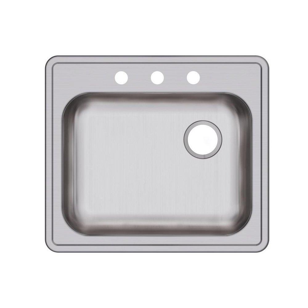 Dayton Satin 25 x 22 in. Stainless Steel Single Bowl Drop-in Kitchen Sink in Satin 