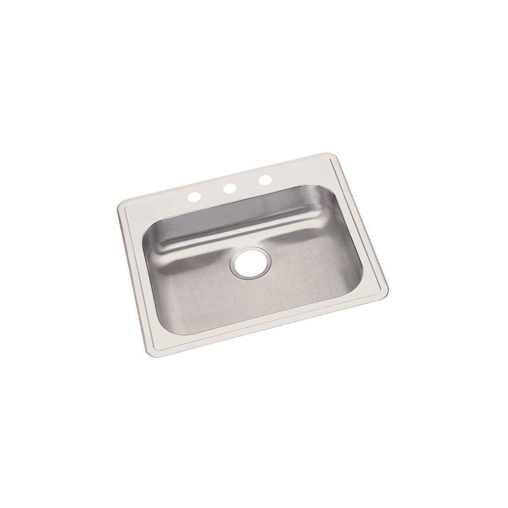 Dayton Satin 25 x 22 in. Stainless Steel Single Bowl Drop-in Kitchen Sink in Satin 