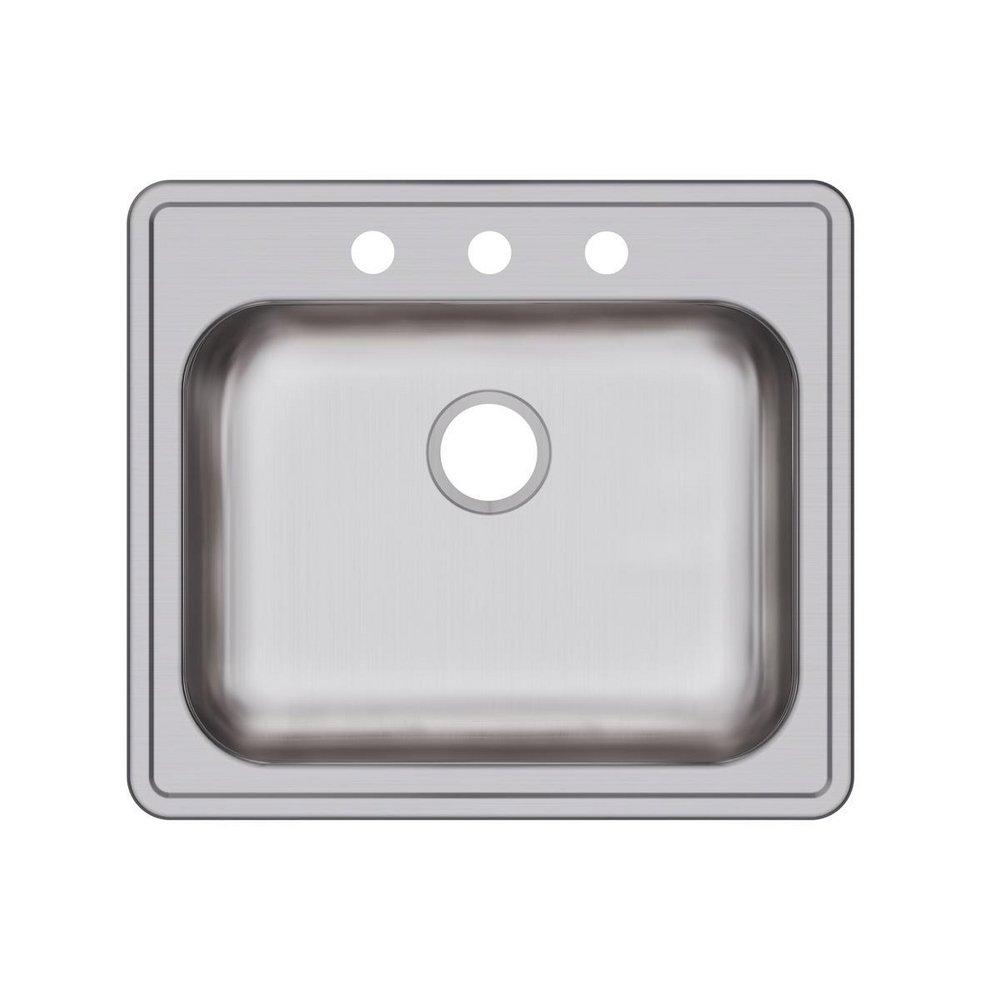 Dayton Satin 25 x 22 in. Stainless Steel Single Bowl Drop-in Kitchen Sink in Satin 