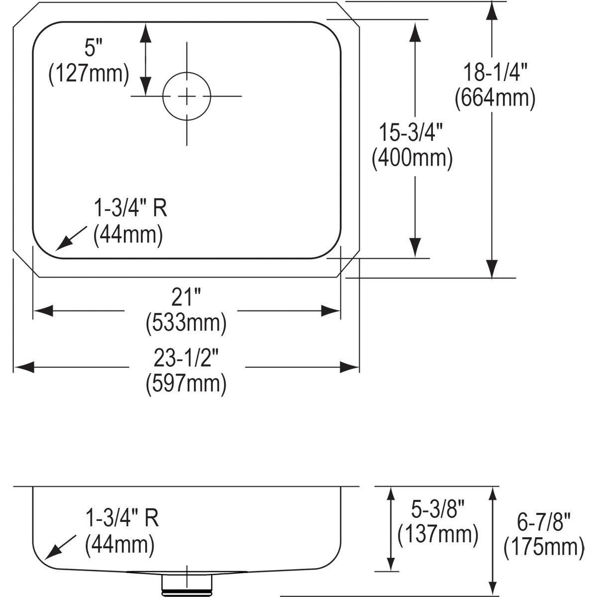 Dayton Radiant Satin 16 x 20-1/2 in. Undermount Stainless Steel Bar Sink 