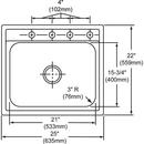 Dayton Premium Highlighted Satin 25 x 22 in. Stainless Steel Single Bowl Drop-in Kitchen Sink in Premium Highlighted Satin 