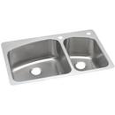 Dayton Premium Highlighted Satin 33 x 22 in. 1 Hole Stainless Steel Double Bowl Dual Mount Kitchen Sink 