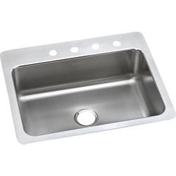 27 in. Dual Mount Stainless Steel Single Bowl Kitchen Sink in Lustrous Satin