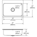 Elkay Lustrous Satin 27 x 22 in. Stainless Steel Single Bowl Dual Mount Kitchen Sink in Lustrous Satin 
